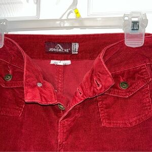 Jordache Red Bell Bottoms Corduroy Pants Size 1